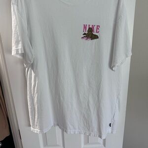 Nike White Tee with Pink and Brown Graphic